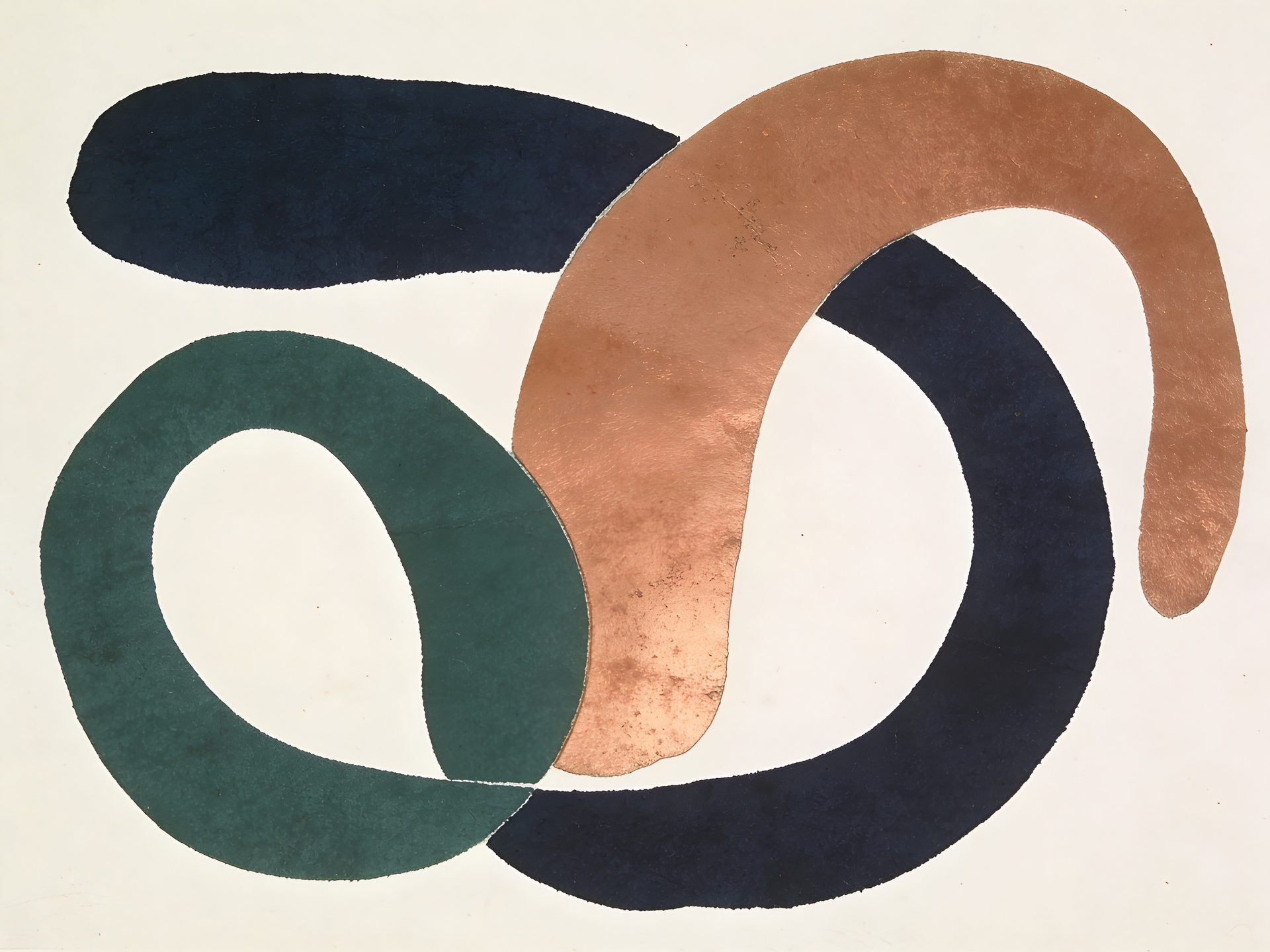 Intertwining green and copper loops